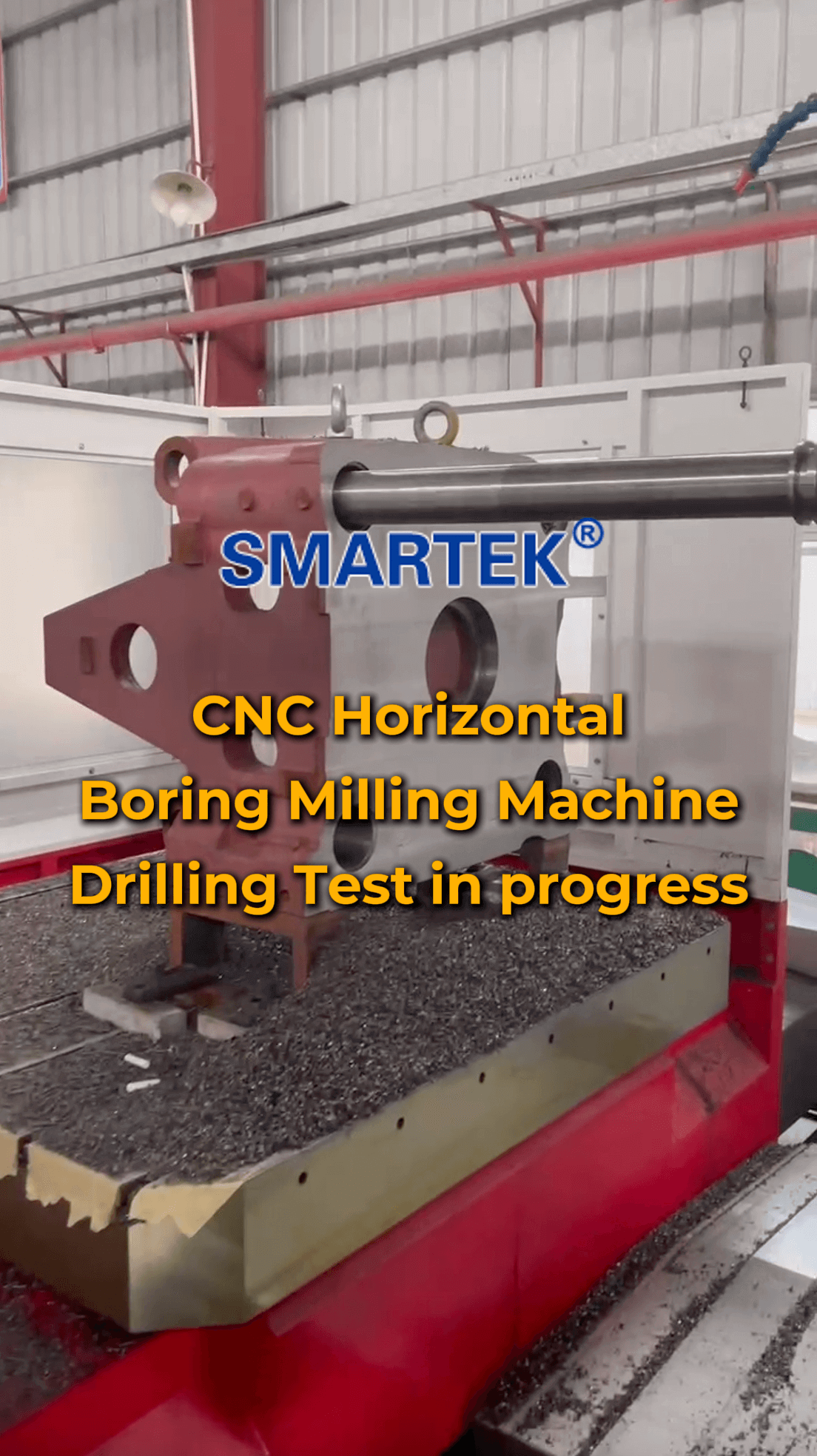 CNC Horizontal Boring Milling Machine Drilling Test in progress