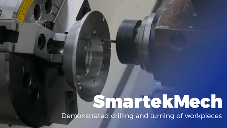 SmartekMech CNC machine demonstrated drilling and turning of workpieces.png